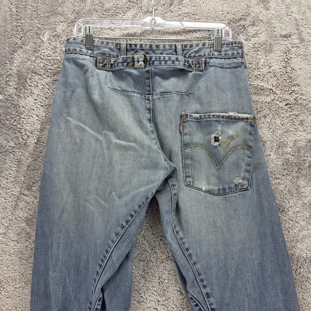 VTG Levis Engineered Jeans Mens Blue Twisted Buckle Back One Pocket Fits 30x30